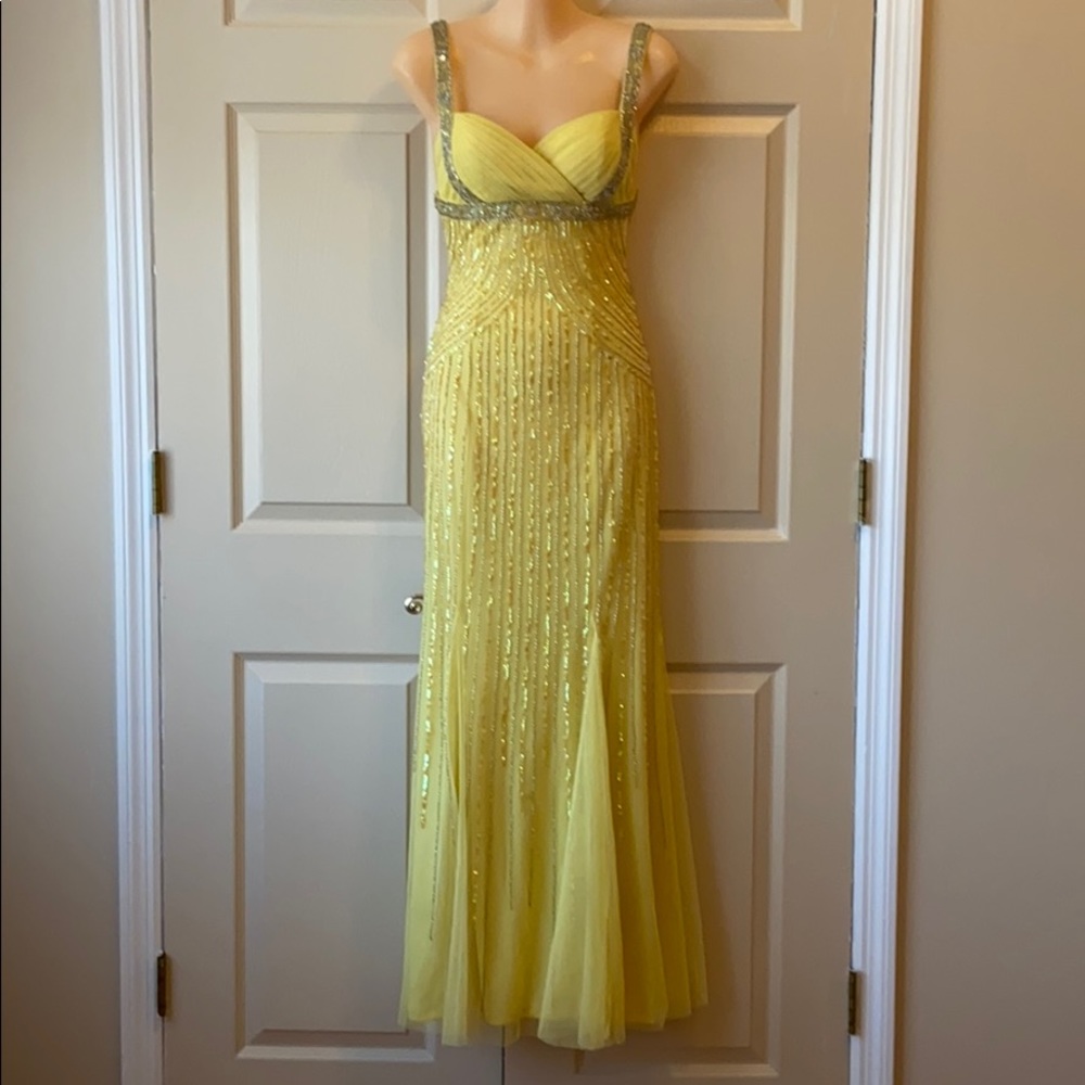 Camille La Vie beaded backless gown